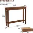 AQIMUELE Wood Console Table with Drawers, Walnut