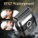 Electric Foil Shaver for Men: Mini Electric Razor for Face/Beard - 3 Floating Blades Cordless Razor with LED Display - IPX7 Waterproof Wet Dry Shaving for Travel & Home, USB Type C
