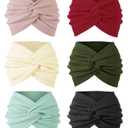 Wide Headbands for Women Non Slip Ribbed Knit Boho Turban Styled Headband Soft Elastic Hair Bands for Womens Hair Thick Head Wrap for Women Fashion Hair Accessories