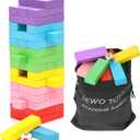 Lewo Wooden Stacking Board Games Building Blocks for Kids Boys Girls- 48 Pieces