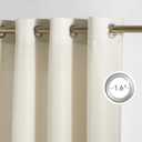 NICETOWN Bone White Linen Sheer Bedroom Curtains, Grommet Thick Flax Semi Sheer Window Treatments Privacy Assured with Light Filtering for Living Room, W55 x L96, 2 Panels