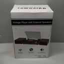 Vinyl Record Player with External Speakers BT 5.3 Wireless Turntable Portable with 3 Speed USB Vintage Wooden White