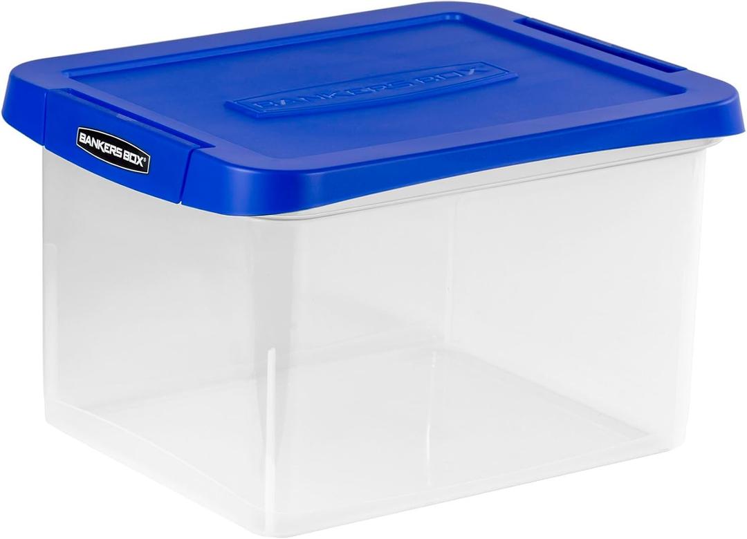 Bankers Box Heavy Duty Plastic File Box with Hanging Rails, Letter/Legal, 1 Pack (0086205)