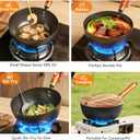 WANGYUANJI Carbon Steel Wok with Lid, 8.7" Small Wok Pan, Thickened Heavy Duty Flat Bottom for Deep Frying, Camping & Solo Meals, Uncoated Stir Fry Pan for Gas, Electric, Ceramic & Induction Stoves
