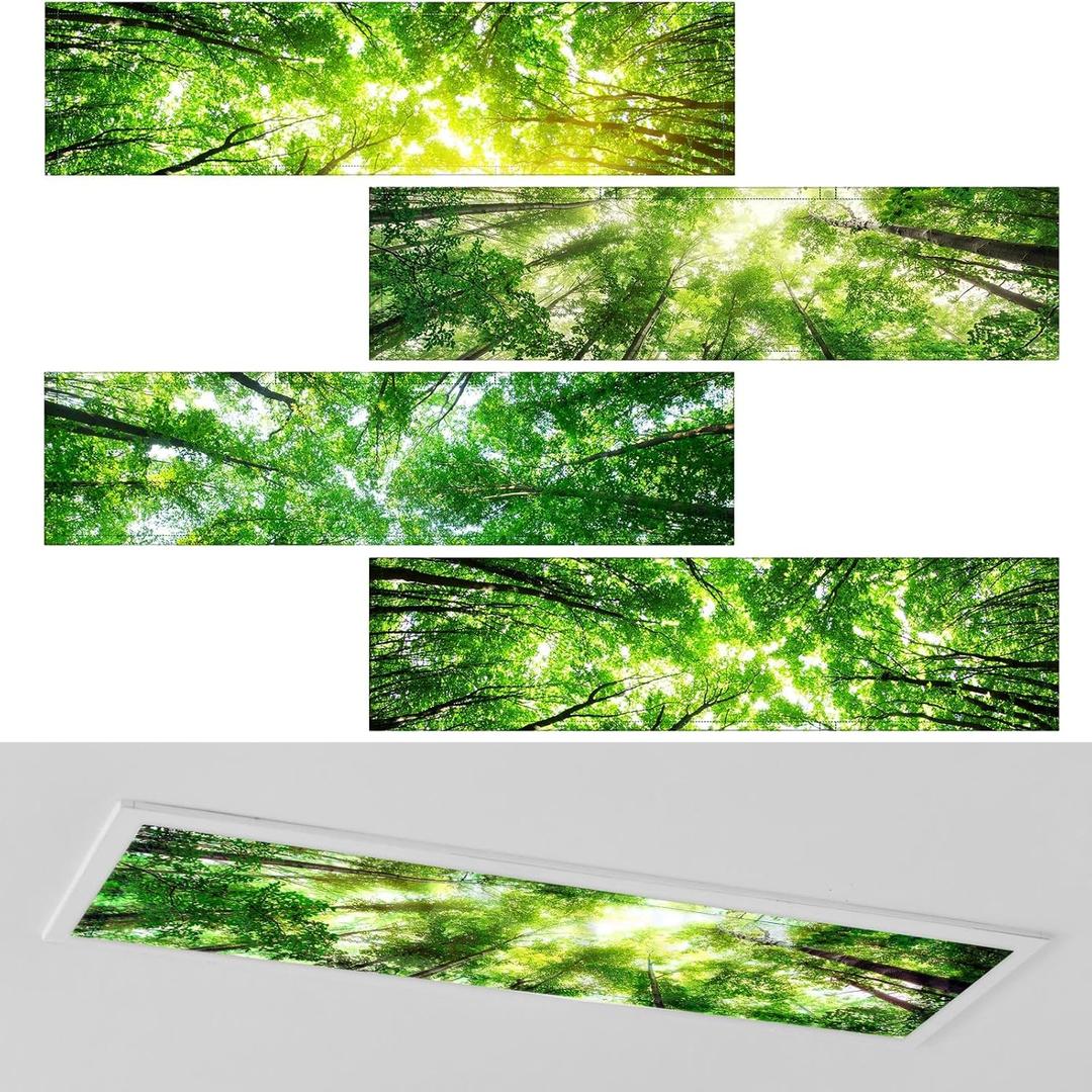 4 Pcs 1 x 4 Feet Fluorescent Lights Covers Magnetic Ceiling Light Cover with 8 Magnets Fluorescent Light Filters for School Classroom Home Drop Lamp Decor (Forest) 4 Pcs 1 x 4 Feet Fluorescent Lights Covers Magnetic Ceiling Light Cover with 8 Magnets Fluorescent Light Filters for School Classroom Home Drop Lamp Decor (Forest)