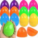 UOUYOO Empty plastic eggs 3.4 inch unfilled plastic Easter eggs for Easter Egg Hunt Suprise Egg Stuffers Filler Easter Decorations 12Pcs