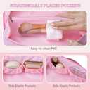 YOOLIFE Teacher Gifts for Women - Initial Make Up Bags for Women Teen Girls | Pink Makeup Bag Initial Cosmetic Bag Personalized Gifts for Mom Teacher Wife Girlfriend Sister Friend Birthday Pink T