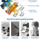 3 x 300 Piece Puzzles for Adults,Cool Solar and MoonPuzzle for Adults Kids Seniors,Recycled Cardboard Unique Flowers Puzzle 300 Piece,Challenging Family Game Great Gift for Family Friends,20.5 x 15 in