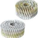 findmall 3600 Count Siding Nails 2-1/2-Inch x .090-Inch 15-Degree Wire Collated Coil Resin Paint Coating Ring Shank for Rough Nailing of Lathing and Sheathing Materials