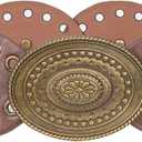 INOGIH Womens Wide Western Cowboy Disc Belt Vintage Cowgirl Concho Leather Belts Boho Style for Jeans Dress Skirt (Brown) For Waist 28-38 in