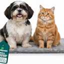 FurHaven ThermaNAP Self Warming Cat Mat, Dog Bed for Crates with Self-Warming Technology for Cozy Rest, Fully Machine Washable, Small, Plush Faux Fur, Gray