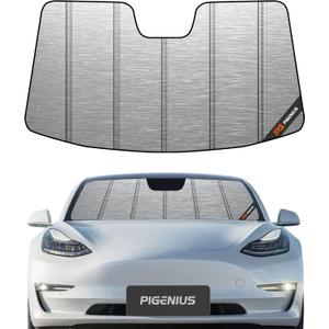 Windshield Sunshade for Tesla Model 3 2018-2025, Model Y 2020-2025 - Metallic
