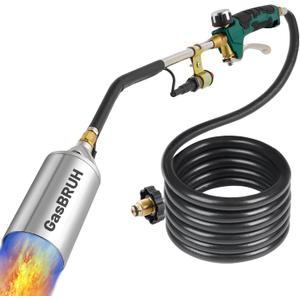 GasBRUH Propane Torch Burner Weed Torch,360,000 BTU Heavy Duty Blow Torch with Turbo Trigger and 10 FT Hose,propane weed burner torch with Igniter,Flame throwe for Weed,Garden,Wood,Charcoal,Ice Snow