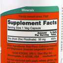 NOW Foods Now Foods Zinc Picolinate, 50 mg, 120 Veg Capsules, 3 Pack (EXP 06/07/31)