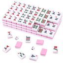 BeautyChen American Mahjong Tile Set, 166 Pcs 1.2" Mahjong Tiles with 3 Dices 1 Instruction, Mahjong Game Set for Adult Family & Friends Gatherings, Mahjong Lovers, Beginners (Pink)