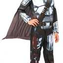 Mandalorian Costume for Kids Halloween Cosplay Jumpsuit with Mask Cloak (Medium(6-8 Years))
