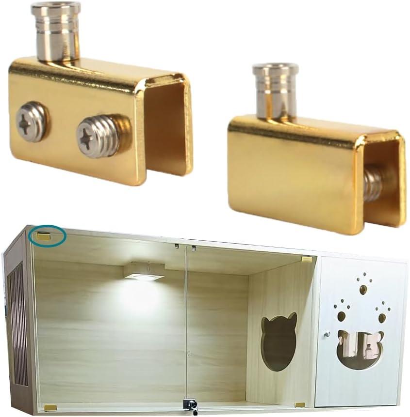 4PCS Gold Glass Door Hinges, Frameless Door Hinges for 3-8mm Cabinet Glass Doors (Gold)