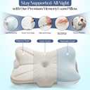 SHJADE Cervical Pillow for Neck Support, Memory Foam Contour Pillow, Ergonomic Orthopedic Pillow, Adjustable Height Soft Bed Pillow with Breathable Pillowcase for Back, Side, Stomach Sleeper