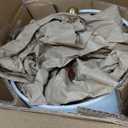 JONATHAN Y JYL1021A 21" Modern Art Deco Glass Table Lamp, Stacked Sphere Bedside Nightstand Lamp with White Linen Shade and Brass Gold Base for Living Room, Bedroom, Office, LED Bulb Included