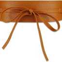 Degpum Women Faux Leather Waist Belt, Belts for Women Dresses, Fashion Wrap Around Obi Belt (Brown)