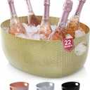 Gusto Nostro Large Beverage Tub for Parties - Metal Tub for Wine Bottles,Champagne,Beers - High Capacity Ice Bucket for Drinks - Extra Large Ice Buckets for Parties (22 qt), Outdoor Party Drink Bucket