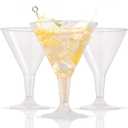 Liacere 24 Pack Silver Plastic Martini Glasses - 6.25oz Disposable Cocktail Glasses - Margarita Glasses - Plastic Cocktail Perfect for Wedding & Birthday & Summer Party