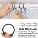 60 Pieces Metal Drapery Curtain Rings Curtain Hanging Rings and 60 Pieces Metal Curtain Drapery Pin Hooks for Window Curtain, Door Curtain and Shower Curtain (Black)