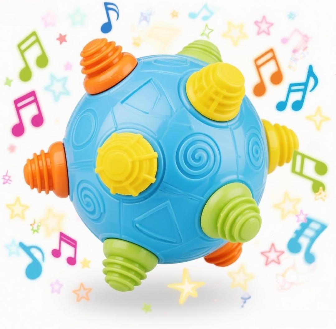 Baby Development Ball Jumping Ball Music Dancing Toy Educational Toy for Baby Toddler Kids Pet for Christmas (Without Battery)