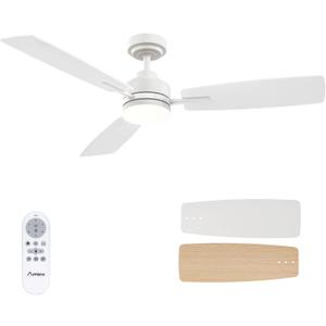 Amico Ceiling Fans with Lights, 52 Inch Ceiling Fan with Light and Remote Control, White Fan, Reversible, 3CCT, Dimmable, Noiseless, Ceiling Fan for Bedroom, Indoor/Outdoor Use Amico Ceiling Fans with Lights, 52 Inch Ceiling Fan with Light and Remote Control, White Fan, Reversible, 3CCT, Dimmable, Noiseless, Ceiling Fan for Bedroom, Indoor/Outdoor Use