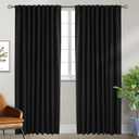 BGment Black Blackout Curtain for Bedroom - (70 x 84 inch) Rod Pocket and Back Tab Thermal Insulated Room Darkening Curtains for Living Room, 2 Window Curtain Panels