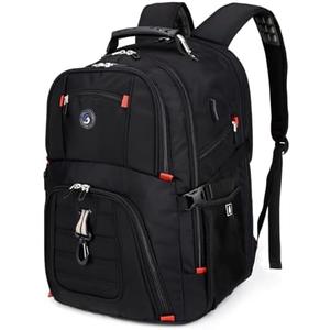 SHRRADOO Extra Large 50L Travel Laptop Backpack with USB Charging Port, College High School Backpack Airline Approved Business Work Bag Fits 17 Inch Computer for Men Women