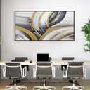 Framed Abstract Wall Art Black White and Gold Abstract Painting Canvas Wall Artwork Modern Home Wall Decor for Living Room Bedroom Office 24"x48"
