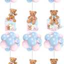 Lenwen 6 Sets Pink Blue Bear Baby Shower Decorations for Gender Reveal, Letter Boxes Baby Shower Table Centerpieces Bear Stuffed Animals Balloon with Stand Plush Toy Boxes for Birthday Party Wedding