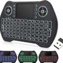 Backlit Mini Keyboard,2.4GHz Wireless Mini Keyboard with Touchpad Mouse Handheld Remote Control for PC, Raspberry Pi 2, Pad, Smart TV, Android TV Box