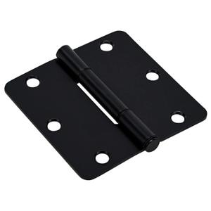 Hardware Essentials by Hillman Squeak-Proof 3-1/2in 1/4in Radius Matte Black Door Hinge (3 Count)