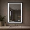 USHOWER 24x36 Inch Black Mirror with Light Frame, Shatter-Proof