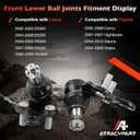 K90347 K90346 Lower Ball Joint Front Sets Suspension Repalcement Parts,Fit for 2002-2006 Toyota Camry /2001-2007 Highlander / 2004-2010 Sienna/2004-2008 Solara/Lexus ES300 ES330 RX330 RX350 RX400h