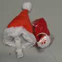 Small Dog Christmas Santa Hat and Scarf Set,Adjustable Santa Hat for Small Dogs Cats Semi-Padded with White Pompom,Knit Cat Dog Christmas Scarf with Santa Claus Motif (Hat & Scarf, S)