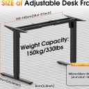 330 lbs Capacity Dual Motor Electric Standing Desk Frame, Height Adjustable Sit Stand up Desk Legs Base Workstation, Anti-Collision Function, 2 Hooks, Black Frame Only