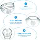 Nuanchu 6 Pieces Glass Fire Cupping Therapy Set Thick Chinese Acupoint Cupping Kit Professional Vacuum Glass Fire Jars with Finger Grips in 2 Sizes for Myofascial Massage Muscle Nerve Joint Pain