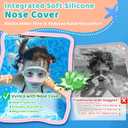 Vvinca 2 Pack Kids Swim Goggles with Nose Cover for 3-14, Wide View Anti-Fog UV Protection Swimming Mask for Boys Girls