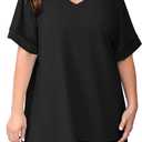 AusLook Women's Plus Size 2 Piece Short Outfits Set Short Sleeve Tops and Shorts Pants Lounge Jogging outfits Matching Set (Black), 4X