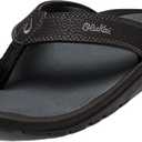 OLUKAI Ohana Men's Beach Sandals, Water Resistant Flip Flops, Arch Support & Comfort Fit, Lightweight & Durable, Enhanced Grip & Traction (Black)