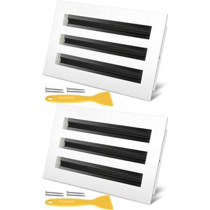 10x6 Modern AC Vent Cover, Decorative White Air Vent (Duct Opening Cutout), All Aluminium Standard Linear Slot Diffuser, Low Noise  Register Grille for Ceiling, Walls & Floors