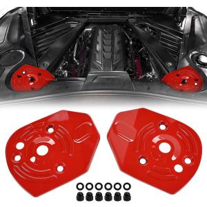 Gloss Red Rear Strut Tower Covers, ABS Plastic Shock Absorbing Tower Cover Engine Bay Shock Protection Panel Cover Trim for Corvette C8 Stingray Z51 2020+ for C8 Z06/E-ray 2023+