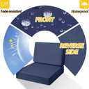AAAAAcessories Outdoor Deep Seat Cushions, Foam Pillow, Fade-Resistant, Waterproof Patio Furniture Replacement Cushions, 24" x 24" x 5", Navy Blue