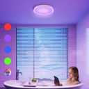 Bathroom Exhaust Fan with RGB Lights, 110CFM/1.0 Sones Vent Fan with 3 Color Temperatures, 5 Adjustable Brightness, Easy to Install, Remote Control, Quiet Ventilation Fan for Bath, Shower, Attic, Large