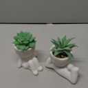 Der Rose 2 Pack Fake Plants Succulents Plants Artificial for Living Room Home Bathroom Office Decor (White)