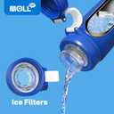 Insulated Water Bottle 24 oz-Stainless Steel Vacuum Wide Mouth Sports Water Bottle for School-Reusable Metal Leak Proof Water Flask for Girls Boys (Opal Green)