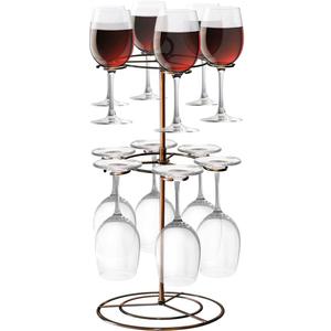 GeLive Champagne Stand Holder for Party, Drink Tree, Wine Glass Tree Flight Server, Tabletop Stemware Rack Hanger Organizer Champagne Tower Stand Cocktail Cup Tree for Wine Tasting Party Bar (Bronze)
